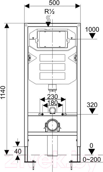 Изображение товара Инсталляция для унитаза Керамин ИнВолл Комфорт K130-A02-EEA1