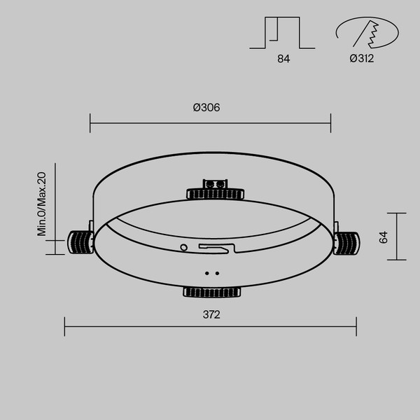 Изображение товара Рамка для точечного светильника Maytoni Downlight DLA032-TRS36-W