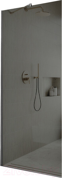 Душевая стенка MaybahGlass 119x195 / MGD-686-4у (графитовое стекло/хром глянцевый) — фото 3