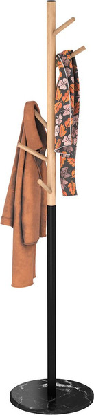 Изображение товара Вешалка для одежды Sheffilton SHT-CR25 (прозрачный лак/черный/мрамор)