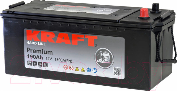 Изображение товара Автомобильный аккумулятор KrafT Premium Евро / 195G51R. (190 А/ч)