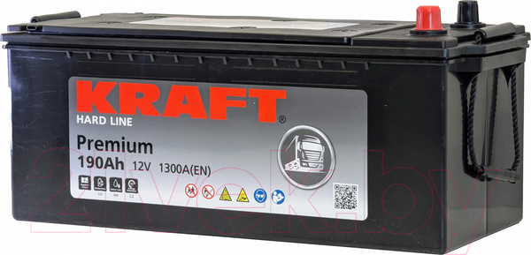 Изображение товара Автомобильный аккумулятор KrafT Premium Евро / 195G51R. (190 А/ч)