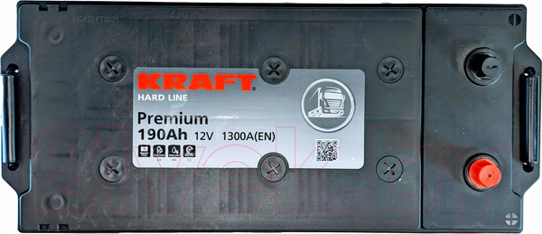 Изображение товара Автомобильный аккумулятор KrafT Premium Евро / 195G51R. (190 А/ч)