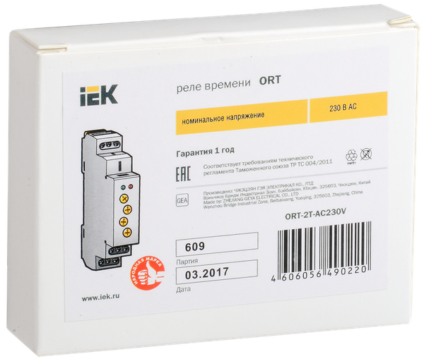 Изображение товара Реле времени IEK ORT-2T-AC230V