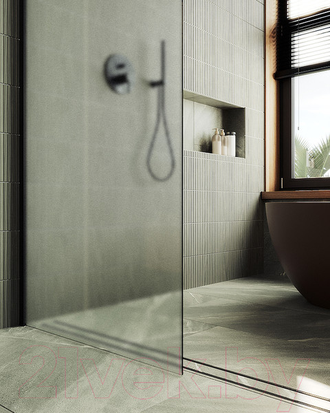 Изображение товара Душевая стенка MaybahGlass 119x195 / MGD-688-6ш (сатин стекло/черный)