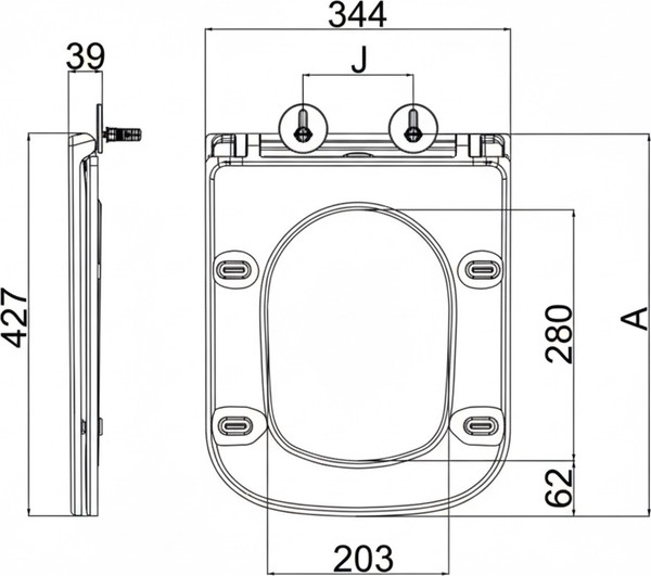 Изображение товара Унитаз напольный Lauter W76 P-TRAP с жестким сиденьем и микролифтом / 21122762 (горизонтальный выпуск)