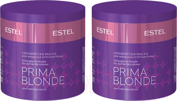 Изображение товара Тонирующая маска для волос Estel Prima Blonde (2x300мл, серебристая для холодных оттенков блонд)