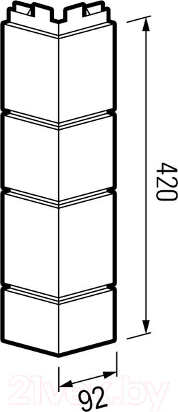 Изображение товара Угол для сайдинга Технониколь Оптима Наружный Песчаник (слоновая кость)