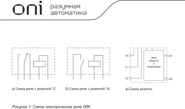 Изображение товара Реле интерфейсное ONI ORK-1-1C-DC24V