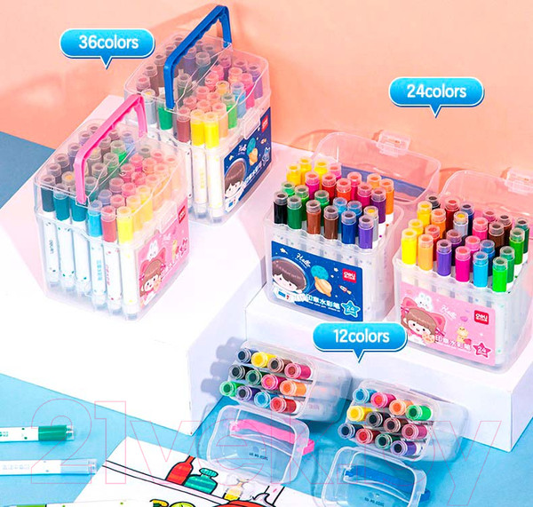 Изображение товара Фломастер-штамп Deli HM65324 (24шт)