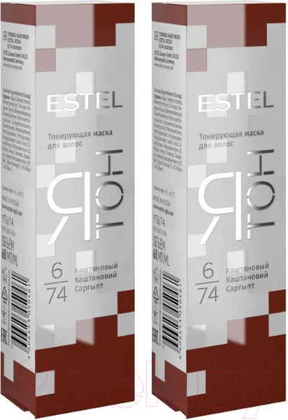 Изображение товара Тонирующая маска для волос Estel  Я Тон 6/74 (2x60мл, каштановый)