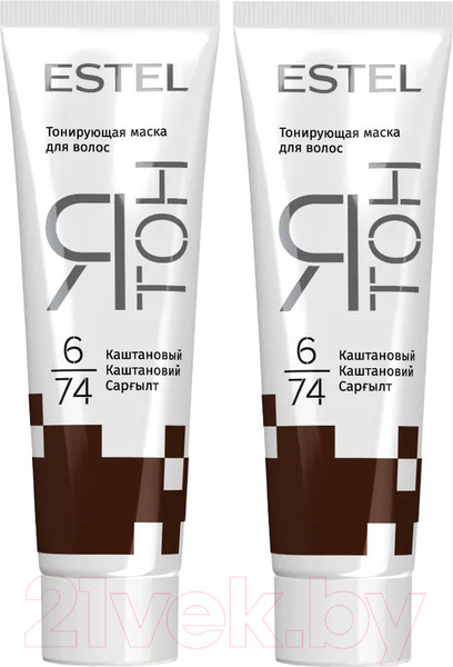 Изображение товара Тонирующая маска для волос Estel  Я Тон 6/74 (2x60мл, каштановый)