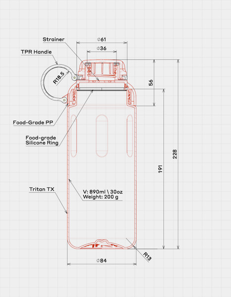 Изображение товара Бутылка для воды Bobber Tritan Bottle-890 Mint Cooler (мятный мохито)