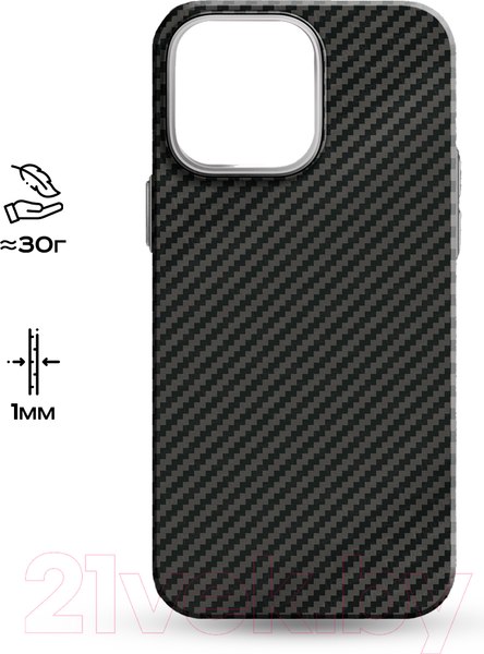 Изображение товара Чехол-накладка Luxo Карбоновые полосы J162 для iPhone 14 (черный)