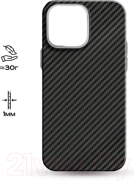 Изображение товара Чехол-накладка Luxo Карбоновые полосы J162 для iPhone 15 (черный)