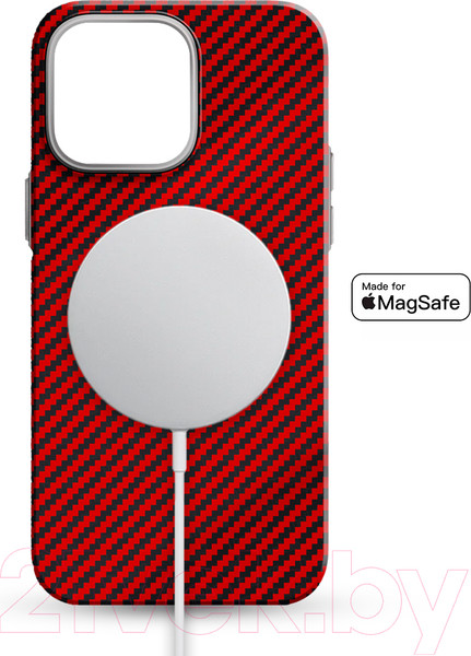 Изображение товара Чехол-накладка Luxo Карбоновые полосы J163 для iPhone 13 (красный)