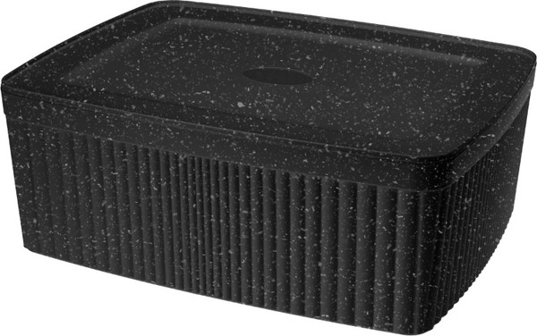 Изображение товара Контейнер для хранения Econova Velvet С крышкой / 433238750 (черный гранит)