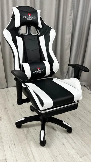 Изображение товара Кресло геймерское Calviano 1585 (черный/белый)