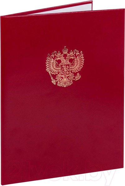 Изображение товара Папка адресная Staff Герб России / 122741 (бордовый)