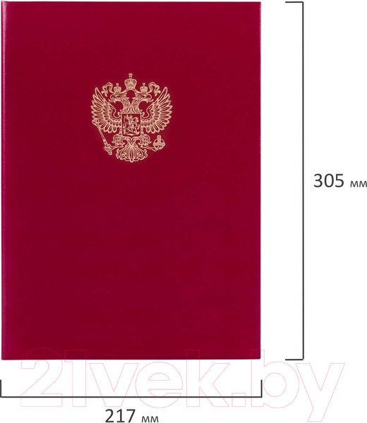 Изображение товара Папка адресная Staff Герб России / 122741 (бордовый)