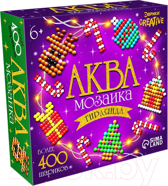 Изображение товара Развивающая игра Эврики Аквамозаика. Новогодняя гирлянда / 10346771