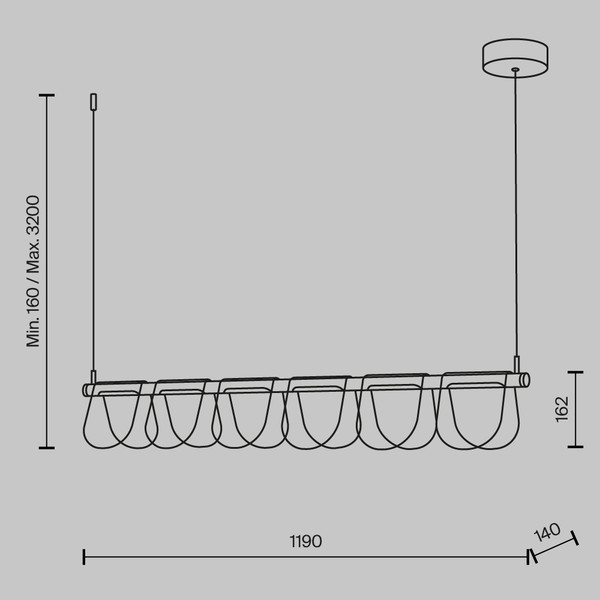 Изображение товара Потолочный светильник Maytoni Modern MOD319PL-L30B3K
