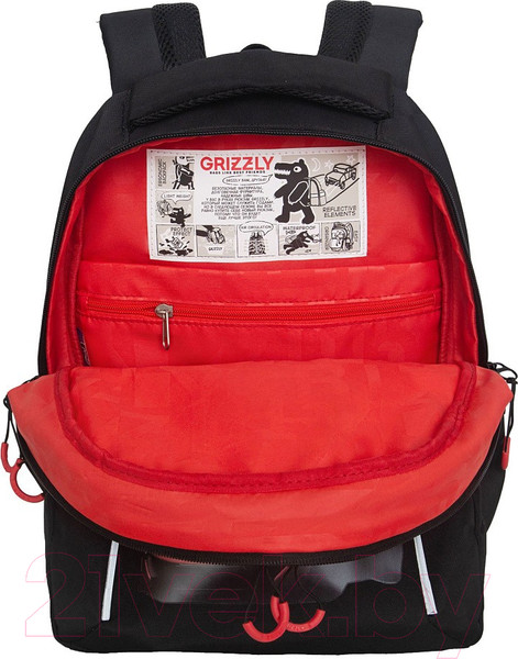 Изображение товара Школьный рюкзак Grizzly RB-452-7 (черный/красный)