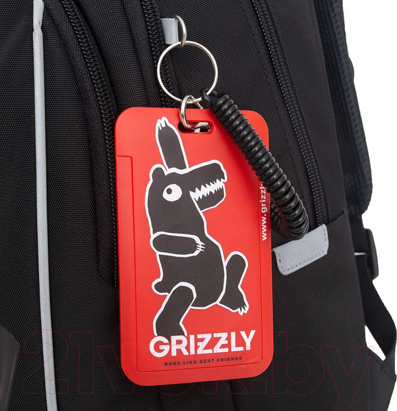 Изображение товара Школьный рюкзак Grizzly RB-452-7 (черный/красный)