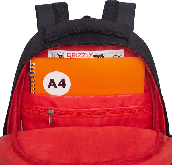 Изображение товара Школьный рюкзак Grizzly RB-452-7 (черный/красный)