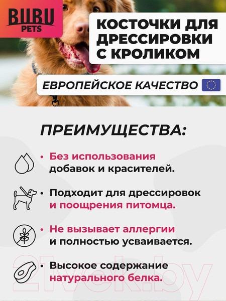 Изображение товара Лакомство для животных Bubu Pets Косточки для дрессировки, кролик / PS0071 (100г)