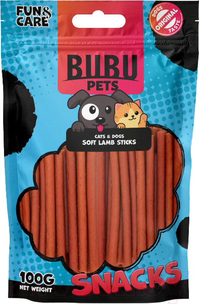 Изображение товара Лакомство для животных Bubu Pets Палочки из мяса ягненка, мягкие / PS0074 (100г)