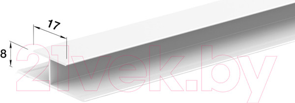 Изображение товара Профиль для стеновой панели Ideal Ламини Стыковочный 8мм 001-0 Белый глянцевый (3м)