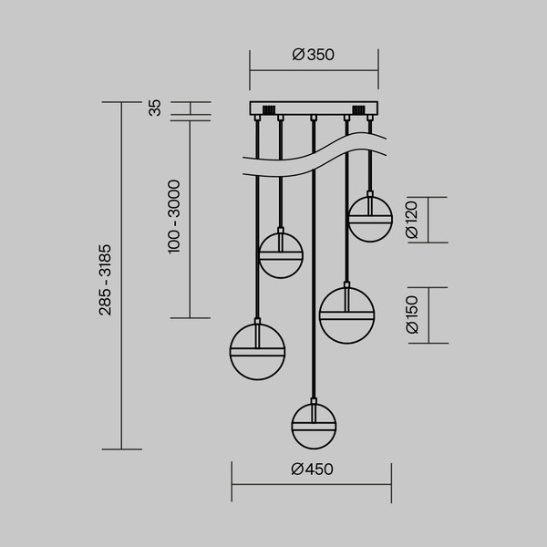 Изображение товара Люстра Maytoni Modern MOD295PL-L60BBS3K
