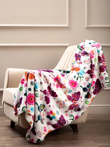 Изображение товара Плед TexRepublic Absolute Flannel Бабочки 110x140 / 8698 (розовый)