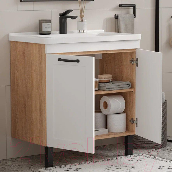 Изображение товара Тумба под умывальник EQUIL Lago 80.2D Миранда (напольная)