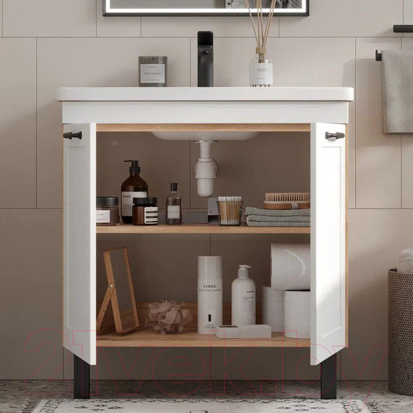 Изображение товара Тумба под умывальник EQUIL Lago 80.2D Миранда (напольная)