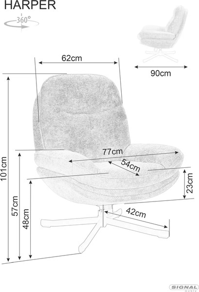 Изображение товара Кресло мягкое Signal Harper (оливковый/черный)