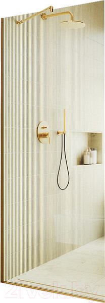 Изображение товара Душевая стенка MaybahGlass 79x195 / MGD-695-3у (прозрачное стекло/золотой)