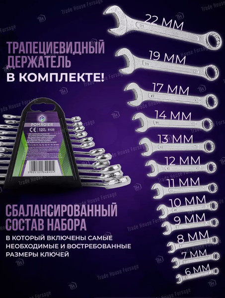 Изображение товара Набор ключей Pomagier POM-5123 (57387)