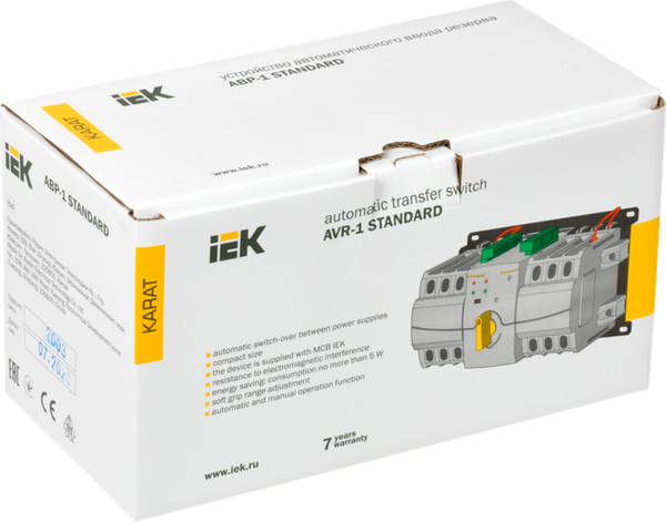 Изображение товара Устройство автоматического ввода резерва IEK АВР-1 Standard 63А Karat / MAT10-063