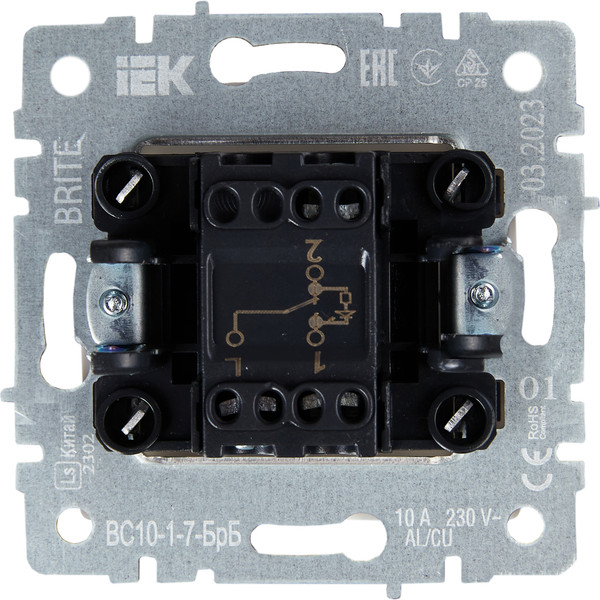 Изображение товара Выключатель IEK Brite BR-V12-1-10-K01 (белый)