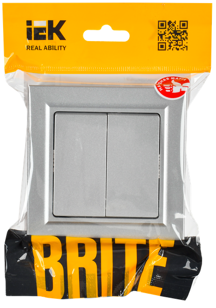 Изображение товара Выключатель IEK Brite BR-V20-0-10-K47-F (алюминий)