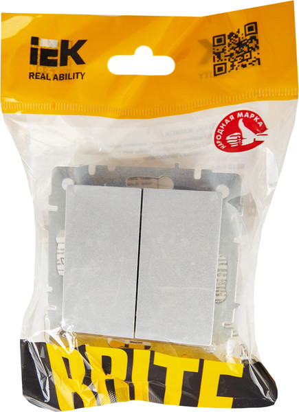 Изображение товара Выключатель IEK Brite BR-V15-0-10-K47 (алюминий)