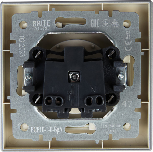 Изображение товара Розетка IEK Brite BR-R10-10-K47-F (алюминий)