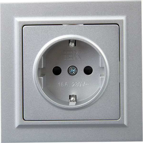 Изображение товара Розетка IEK Brite BR-R14-16-K47-F (алюминий)