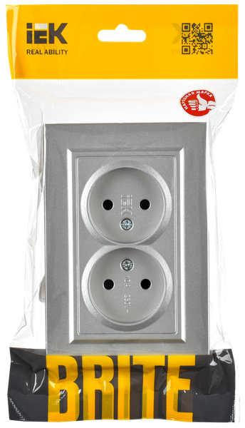 Изображение товара Розетка IEK Brite BR-R23-10-K47-F (алюминий)