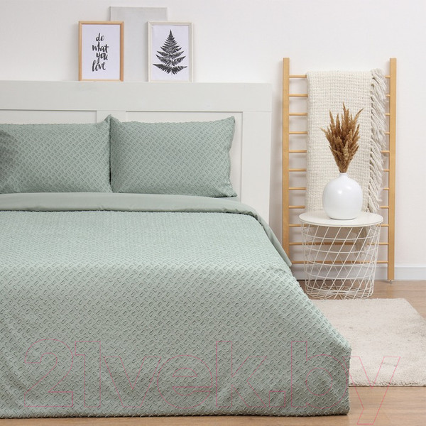 Изображение товара Комплект постельного белья Love Life Tufting. Квадрат 1.5сп / 10323081 (зеленый)