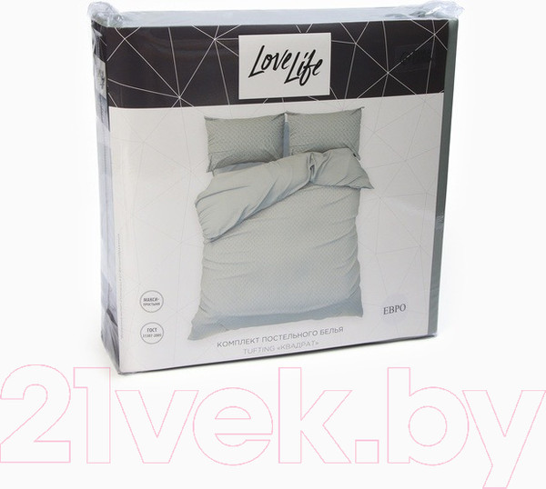 Изображение товара Комплект постельного белья Love Life Tufting. Квадрат 1.5сп / 10323081 (зеленый)