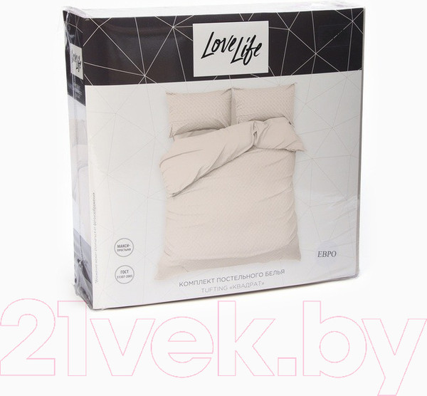 Изображение товара Комплект постельного белья Love Life Tufting. Квадрат Дуэт / 10323088 (бежевый)