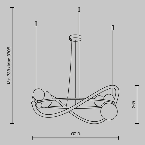 Изображение товара Потолочный светильник Maytoni Modern MOD289PL-L44BS3K